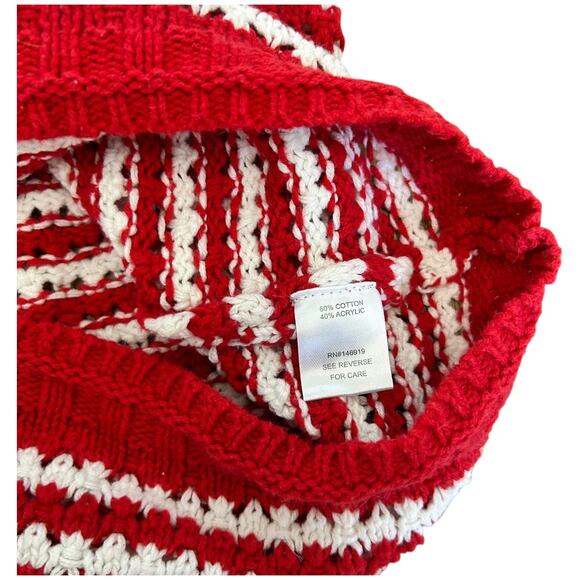 Freshman Red and White Crocheted Crop Top Women’s Size Large Y2K - Picture 6 of 8